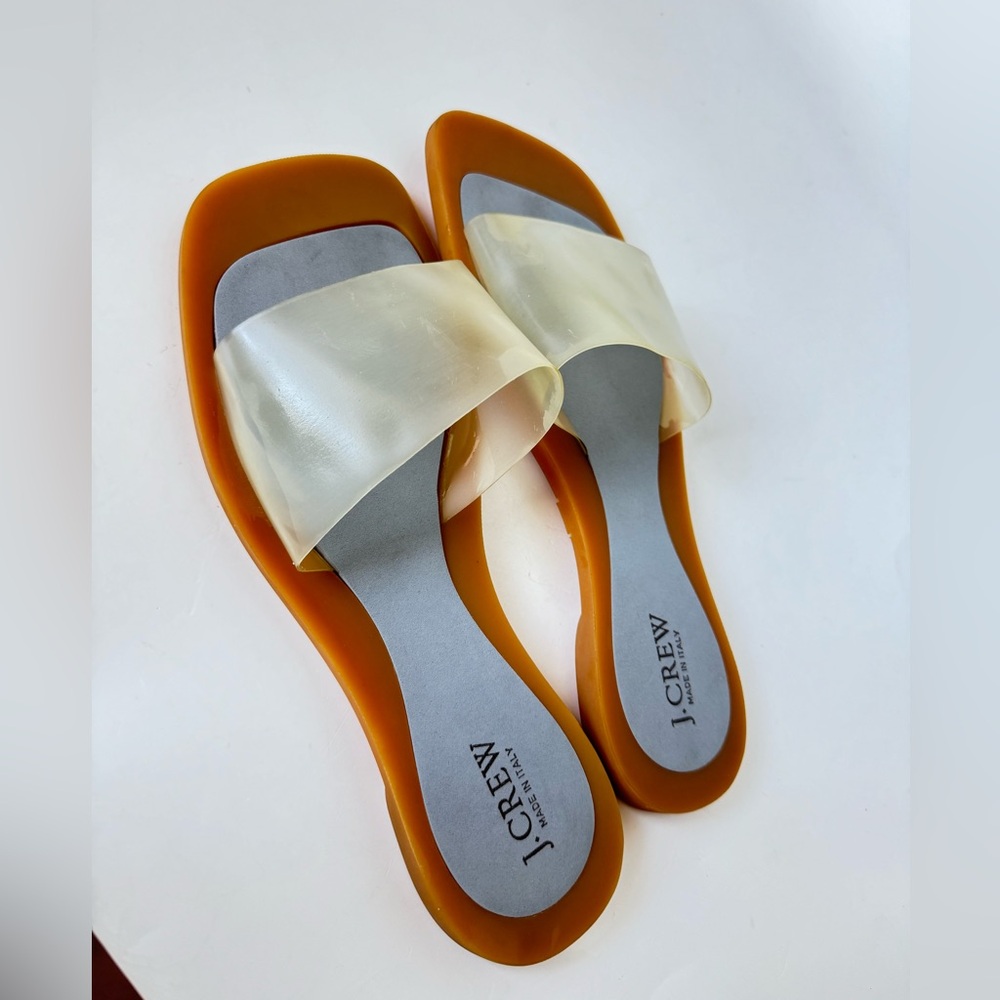 J.Crew VTG Womens Plastic Green and Purple Slide
Square Toe Sandal Flat